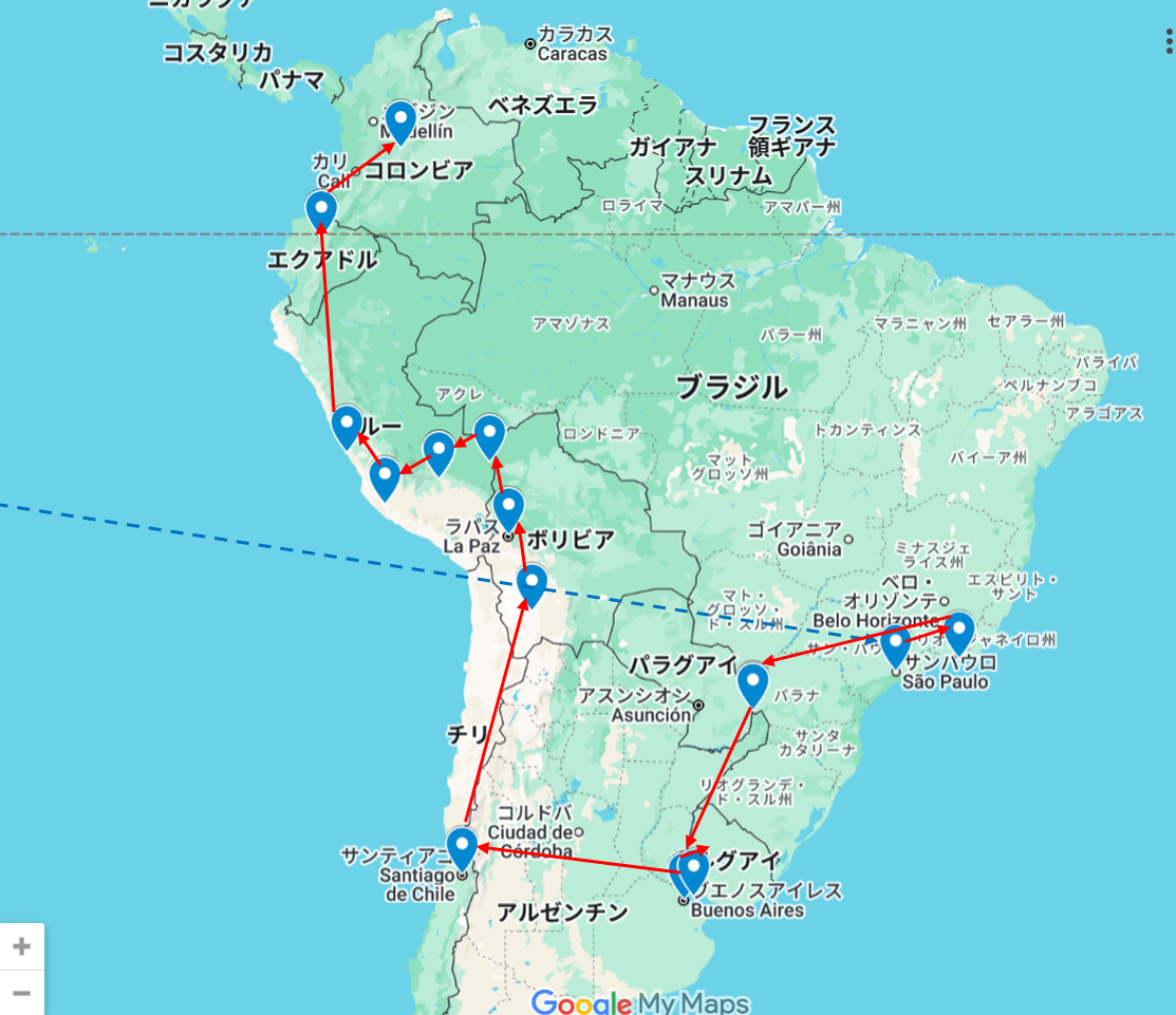 南アメリカ旅のプラン